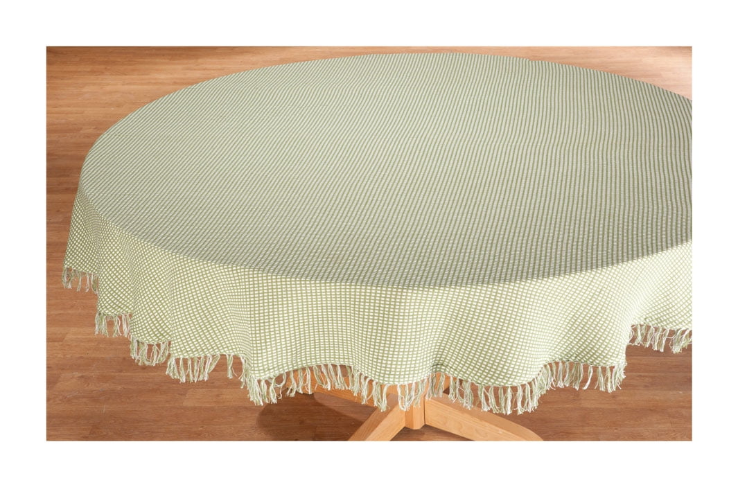 Homespun Sage 100% Cotton Tablecloth 70" Round