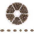thumbnail image 1 of 295 cuentas espaciadoras de bronce de 6 estilos, espaciadores de cuentas de flores para pulseras, collares, accesorios para hacer joyas., 1 of 7