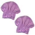 thumbnail image 1 of Paquete de 2 gorros de microfibra para secar el cabello, suaves y ultraabsorbentes, 1 of 5