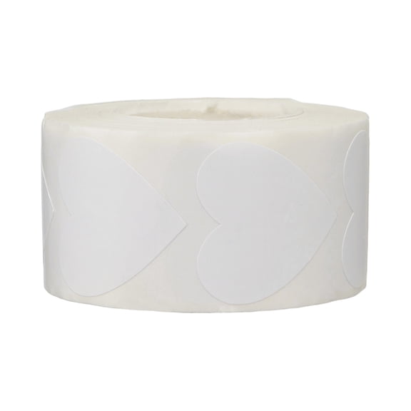 Uxcell Heart Stickers Roll, Stickers for Small Business Paper Self-Adhesive Gift Labels for Gift Wrapping Party Favor Tags Bags White