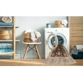 thumbnail image 2 of Ahgly Company Machine Washable Indoor Square Industrial Modern Sangria Brown Area Rugs, 3' Square, 2 of 7