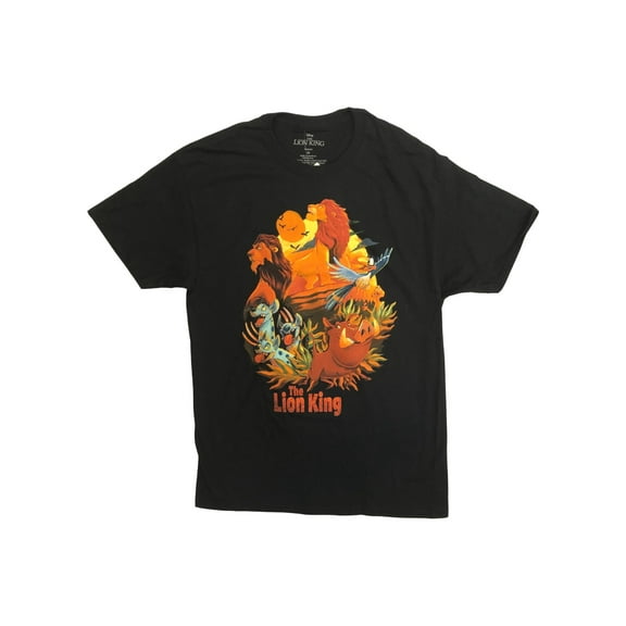 Disney Lion King Mens Black Mufassa Scar Pumba Timon Tee Shirt T-Shirt Large