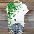 thumbnail image 3 of SYMOID Irish Festival Top Shirts for Juniors Women Green Shamrock Graphic Girls Tee Shirts,Short Sleeve,Crew Neck,White,Size S-5XL, 3 of 4