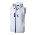 thumbnail image 4 of BRGZLK Men's Tank Tops Sleeveless Hoodie Casual Solid Color Sports Slim Fit Zip Up Drawstring Plain Hooded Vests Lightweight Bodybuilding Gym Hoodies, 4 of 5