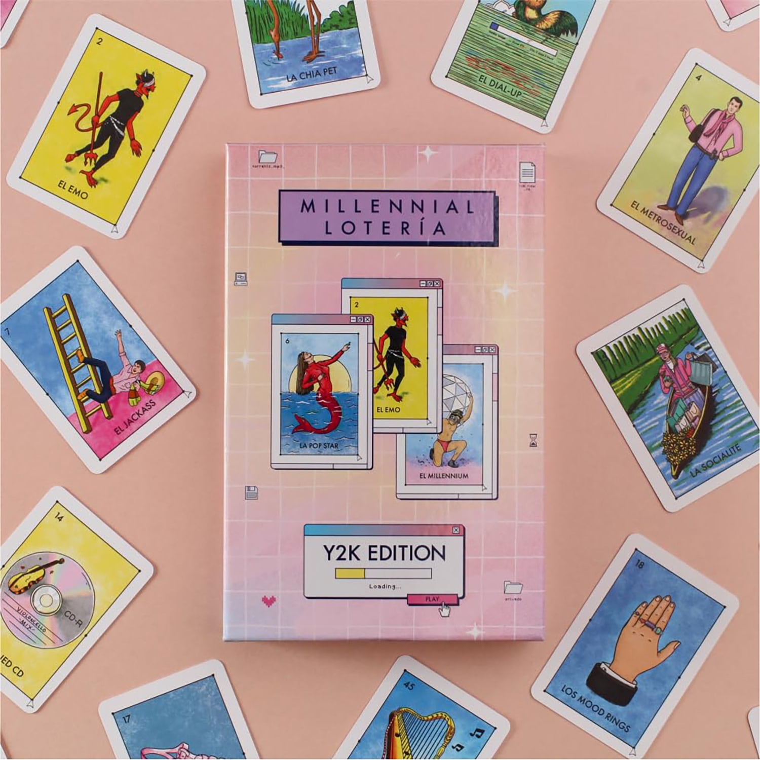 Millennial Loteria: Y2K Edition - Parody Mexican Bingo Party Game, Matching Card Game, Nostalgia & Iconic Humor, Family & Adults 13+, 2-10 Players