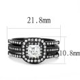 thumbnail image 2 of Luxe Jewelry Designs Women's Ion Plated Black Stainless Steel Wedding Ring with CZ Stones - Size 6, 2 of 4