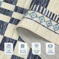 thumbnail image 4 of 5x7 Area Rug for Baby Room, Non-Slip, Low Pile, Stain-Resistant, Modern Abstract Checkered, No-Shedding, Washable, Bedroom, Blue., 4 of 9