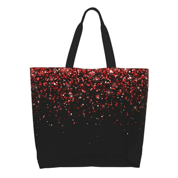 Disketp Red Glitter1 Bolsa Tote Estampada para Mujer, Bolso de Hombro y de Mano para Compras y Viajes