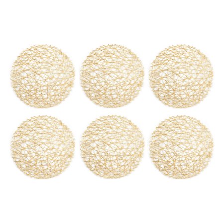 

DII Gold Woven Paper Round Placemat - Set of 6