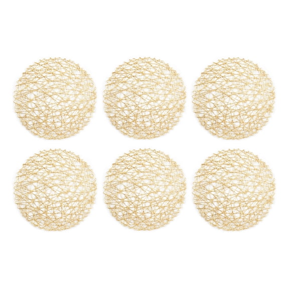 Gold Woven Paper Round Placemat (Set of 6)
