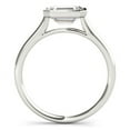 thumbnail image 2 of Lina Jewel 2.13 Ct Emerald Cut Solitaire Diamond Engagement Rings for Women's - Lab-Created Simulated Diamond in Bezel Setting 14K White Gold Plated - Elegant Wedding Rings or Gifts for Women's, 2 of 5