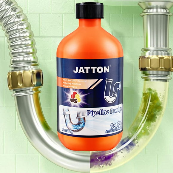 Solución de dragado de espuma de cal 500ML para removedor de obstrucciones de desagüe de baño de cocina | Potente limpiador de tuberías | Disuelve las manchas de grasa y aceite para el cabello