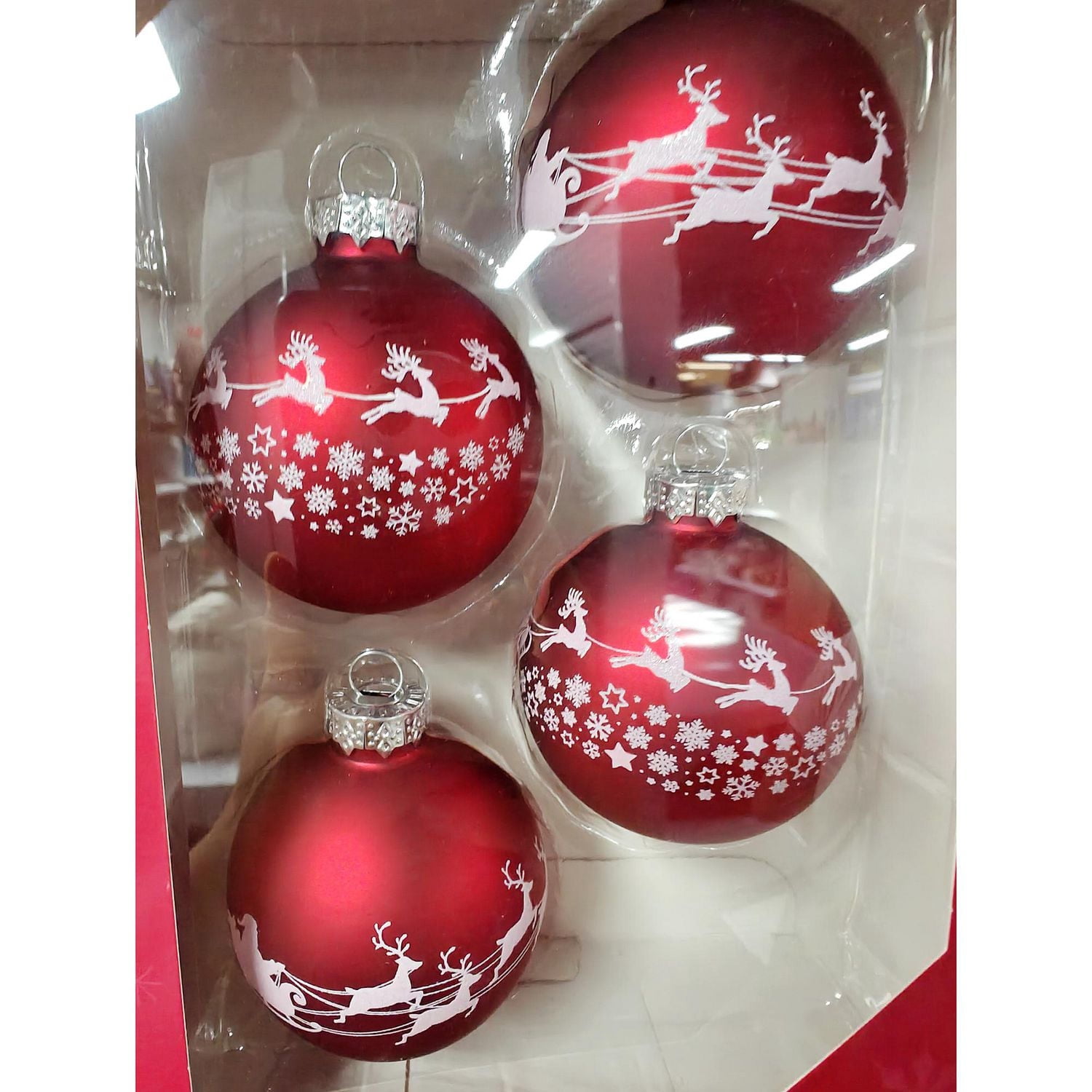 Holiday Time Ornement de traîneau en verre rouge 65 mm x 4 carats