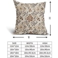 thumbnail image 4 of Brown Vintage Floral Pillow Covers 18x18 Inch Set of 2, Grey Gray Antique Flower Block Print Pattern Decorative Throw Pillowcases Outdoor Farmhouse Cushion Covers Art Decor for Sofa Couch Bed, 4 of 6