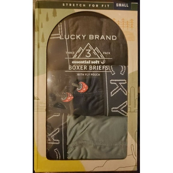 LUCKY BRAND® Men's 3 Pack Essential Soft Boxer Briefs Size S