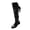 Black, variant on Party Outfit Footwear, Women's Round Toe Lace-Up Knee High Boots Fashion Tall Boots with Comfortable Shaft and Stable Heel Lace Up Tall Dress Boots for Women Fall Winter Tall Shoes, Black US-7/EU-38