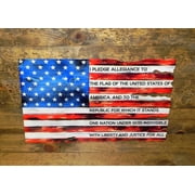 The Pledge of Allegiance USA Flag Metal Sign - 24" x 15"