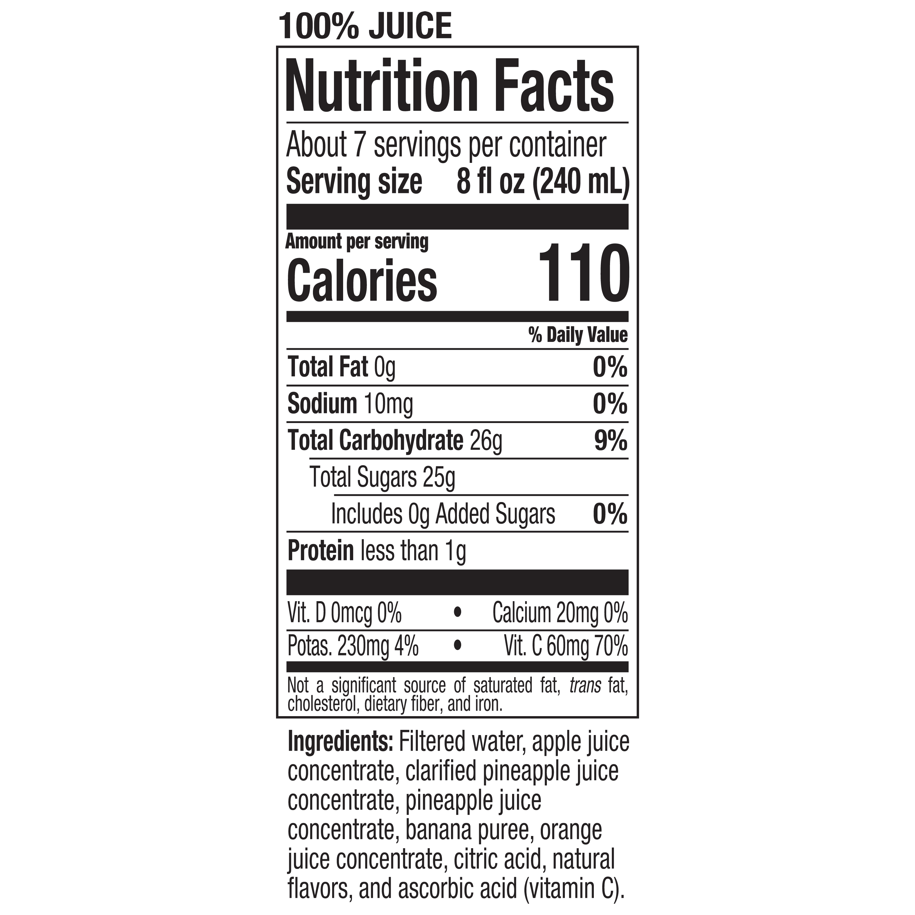 Dole 100% Juice, Chilled Pineapple Orange Banana, 52 Fl Oz