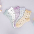 thumbnail image 7 of 5 Pairs Womens Floral Cotton Socks Vintage Patterned Crew Socks Novelty Ankle Ruffled Warm Casual Dress Socks, 7 of 7