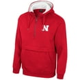 thumbnail image 2 of Men's Colosseum Scarlet Nebraska Huskers Half-Zip Hoodie, 2 of 3