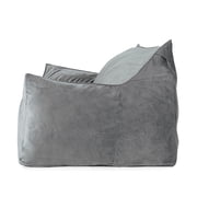 Noble House Pickerel Velvet Bean Bag Chair, Gray