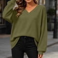 thumbnail image 4 of BUIGTTKLOP Oversized Sweatshirts for Women Casual V Neck Pullover Tops Long Sleeve Fall Fashion Tops, 4 of 8