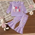 thumbnail image 2 of Nwiuh Toddler Pajama Outfit Set Kids Slim Fit Tops and Pants Boys Girls Lounge Sets Loungwear Sleepwear (Purple, 18-24 Months), 2 of 5