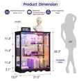 thumbnail image 2 of VKCC Display Cabinet with Glass Door and RGB, Lockable Curio Cabinet with Charging Station, Adjustable Shelves Bookshelf for Living Room, Black, 2 of 11