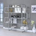 thumbnail image 3 of Coaster Contemporary Silver Metal and Black Glass Bookcase-Finish:Silver,Style:Contemporary, 3 of 3