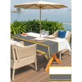 thumbnail image 5 of Outdoor Tablecloth with Umbrella Hole for Patio/Picnic/Party/Camping, Modern Grey Gold Waterproof Table Cloth Rectangle Table Cover Washable, Minimalist Geometric Yellow Striped (52"x 70"), 5 of 8