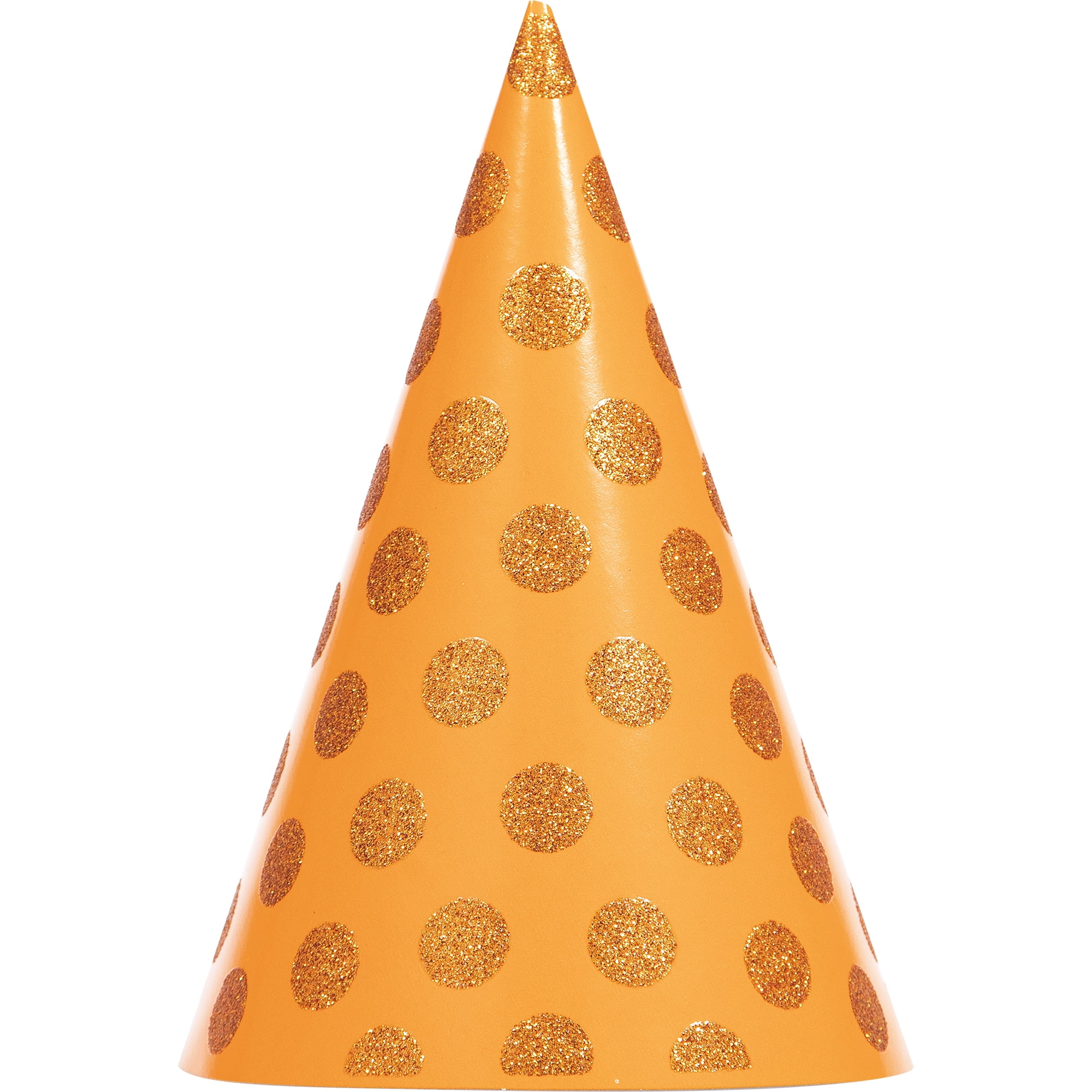 Multicolor Birthday Party Hats with Glitter by Way to Celebrate 8" x 4.25" 8 Count