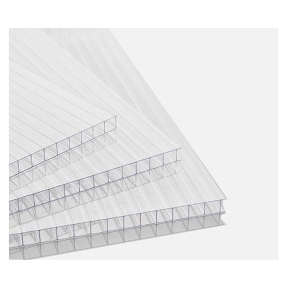 Twin Wall Polycarbonate Greenhouse Panels | Polycarbonate Panels | Greenhouse Panels| Polycarbonate Roof Panels| Panels | Clear, Light Weight | Thickness 8mm | Size: 24" x 36"| 3 Pack