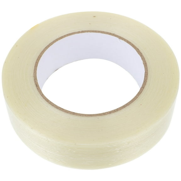 FUEENIRVA 1Pc White Filament Tape Tear Resistant Adhesive Tape for Construction Use