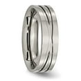 thumbnail image 5 of Diamond2Deal Titanium Polished X-Design 6mm Grooved Flat Men's Band Size 7, 5 of 6