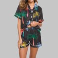 thumbnail image 1 of Qiopertar Liquidation à Moins de 5$ Blouse Décontractée Imprimée Col Rabattu Manches Courtes Mode Short Ensemble Pyjama Grandes Économies de Vacances!, 1 of 4