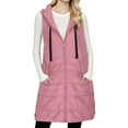 thumbnail image 7 of Puffer Vest Women Winter Warm Long Quilted Sleeveless Jackets with Pockets Fall Fashion Zip Up Puffy Coat Outerwear Light pink 2XL, 7 of 7