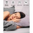 thumbnail image 4 of Purple Striped Pillow Covers Standard Size 2 Pack, Modern Simple Farmhouse Beige Vintage Soft Bed Throw Pillowcases Breathable Cooling Long Lumbar Body Pillow Sham Cover for Bed Sofa 20''x26'', 4 of 7