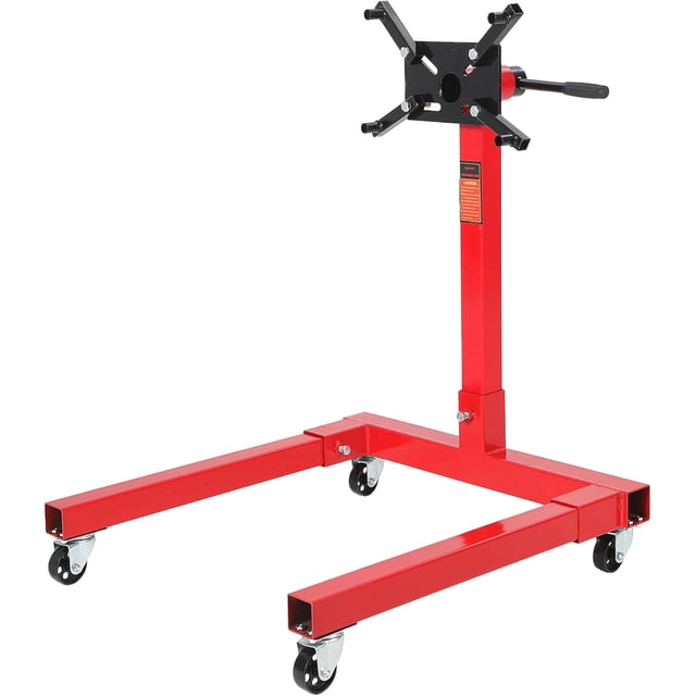 1300 LBS Engine Stand Heavy Duty Foldable Rotating Engine Stand with 360 Head 4 Adjustable Arms and 4 Casters for Auto Repair Red
