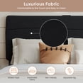 thumbnail image 5 of JONPONY Twin Size Wave Ergonomic Upholstered Headboard, with USB and Type-C Ports, Adjustable Height, Easy Assembly, Black, 5 of 9