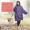thumbnail image 4 of Purple Leopard Print Wearable Oversized Blanket,Wearable Blanket Hoodie for Adults,Cozy Hooded Blankets with Super Pockets,Super Warm Fuzzy Pullover for Women & Men, 4 of 6