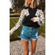 thumbnail image 2 of Suéteres de mujer Casual Leopard Print Patchwork manga larga de punto Jumper Cropped Jumper Tops TUNC Sencillez, 2 of 5