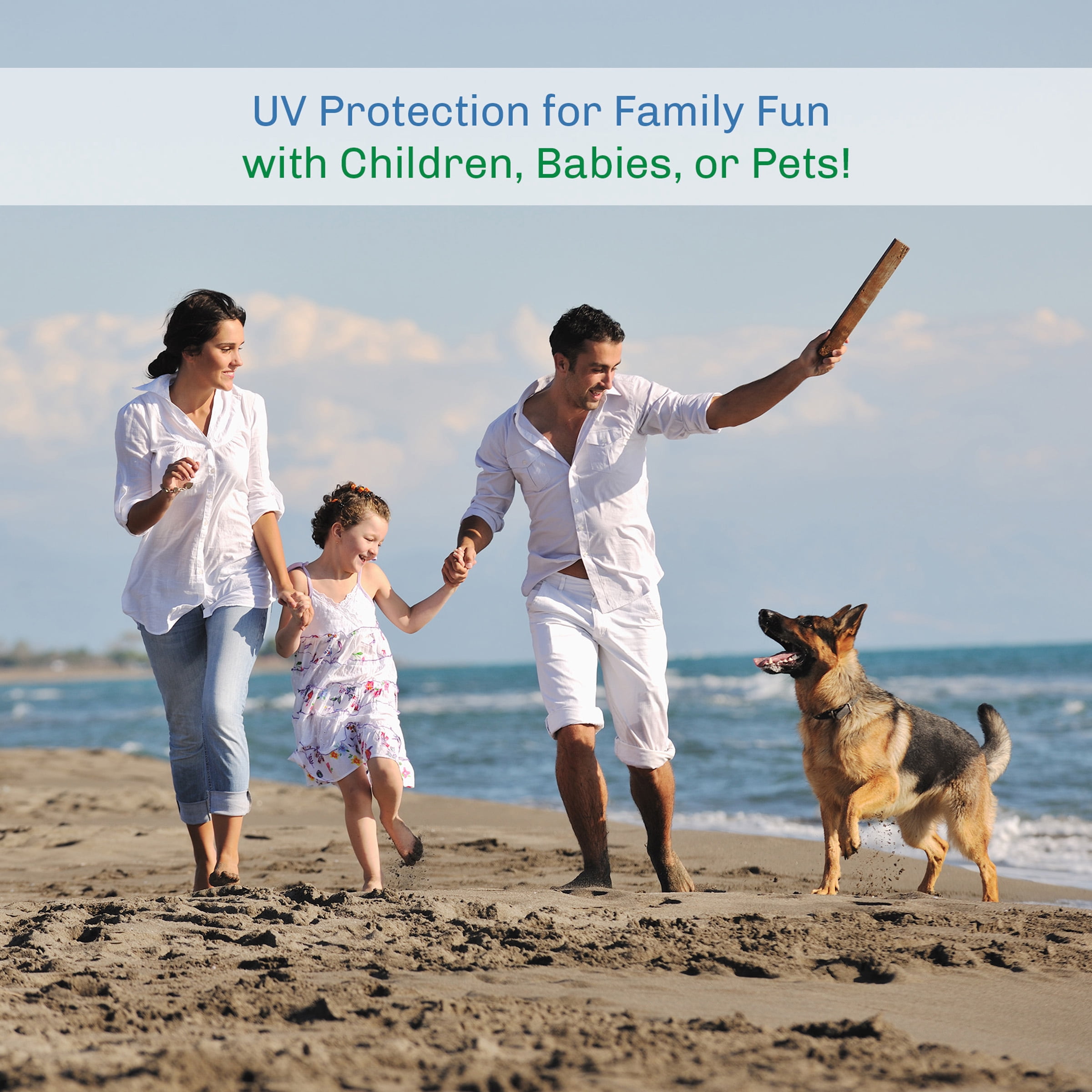 Beach Tent Sun Shelter- Sport Umbrella, UV Protection, Zip Up Porch for Privacy & Carry Bag- Shade for Families, Kids & Baby by Wakeman Outdoors