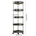 thumbnail image 2 of Black Rolling Bathroom Corner Shelf Organizer with Drain Holes Detachable Wheels Space Saving Shower Storage for Small Spaces(5 Tier), 2 of 6