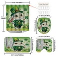 thumbnail image 3 of FastXmas 4 Pc St. Patrick's Day Holiday Decoration Toilet Set,Shamrock Spring Bathroom Set, Shower Curtain Toilet Seat and 2 Floor Mat for Bathroom ornament, Dry And Wet Separation Shower Curtain, 3 of 8
