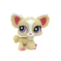 #1892 Littlest Pet Shop Tan Chihuahua Puppy Dog Purple Eye LPS Toy New