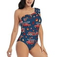 thumbnail image 3 of Goofa Fire Truck 1 Pattern Women's One Piece Swimsuits Tummy Control Bathing Suits Asymmetric One Shoulder Swimwear-XX-Large, 3 of 6
