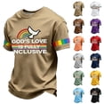 thumbnail image 2 of Pride Shirt for Men "God's Love Is Fully Inclusive" Rainbow T-Shirt Short Sleeve Casual Graphic Shirt for Pride Parades, 2 of 5