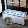 thumbnail image 4 of KFFKFF Professional Ice Cream Showcase, 20 Cu.ft Storage Freezer, Portable Transparent Lid Deep Freezer, Diner Sorbet Serving Cabinet with 12 Spacious Tube, White, 4 of 8