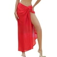 thumbnail image 2 of ZenCart Women Beach Skirt Lace-up Solid Color See-through Thin Quick-Drying Flowy Skirt Sun Protection Bikini Cover Up, 2 of 8