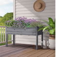 thumbnail image 2 of Renwick Fir Wood Garden Bed, Elevated Waist-High Design, Gray, 2 of 12